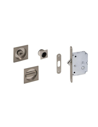 KIT PUERTA CORREDERA NIQUEL SATINADO CUADRADO