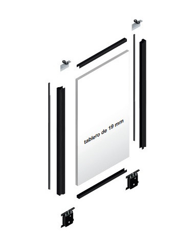 Kit para puerta corredera tablero 19 Blanco Texturizado (TR19-S85)