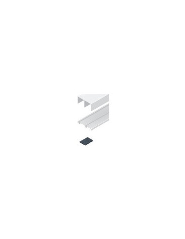 Kit de carriles para puertas correderas 75mm Blanco lacado