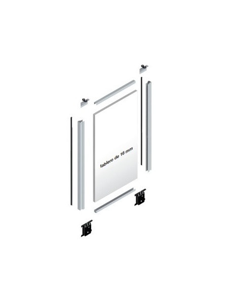 Kit para puerta corredera tablero 16 plata mate (TR16-min)