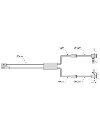 Sensor LED Smart switch/dimmer DOBLE (interruptor) (12V DC) (24V DC), Plástico, Negro