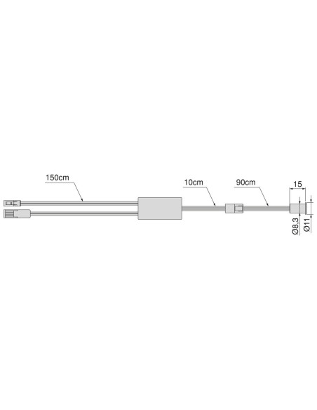 Sensor LED Smart touch/dimmer SIMPLE (táctil) (12V DC) (24V DC), Plástico, Negro