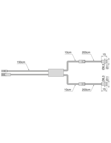 Sensor LED Smart touch/dimmer DOBLE (táctil) (12V DC) (24V DC), Plástico, Negro