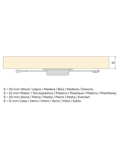 Sensor oculto LED Smart touch/dimmer (táctil) (12V DC) (24V DC), Plástico, Negro